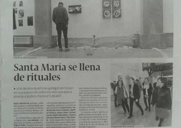 Exposición Rituales. Noticia de prensa de Lugo.